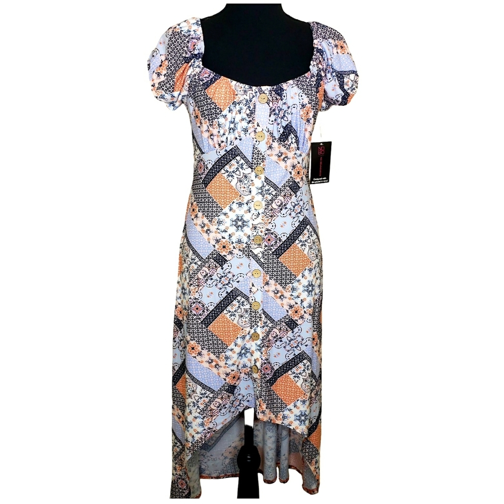 NWT Patchwork High Low Dress